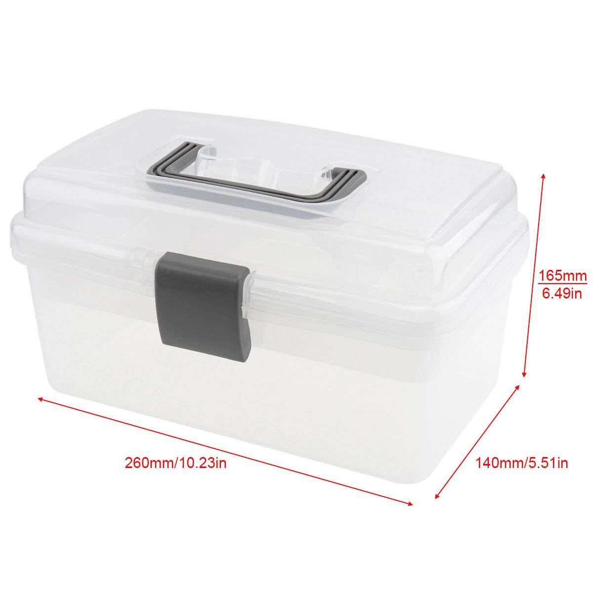 Hộp Đựng Dụng Cụ Hai Lớp Bằng Nhựa Trong Suốt Đa Chức Năng 10 Inch Phụ Kiện Phần Cứng