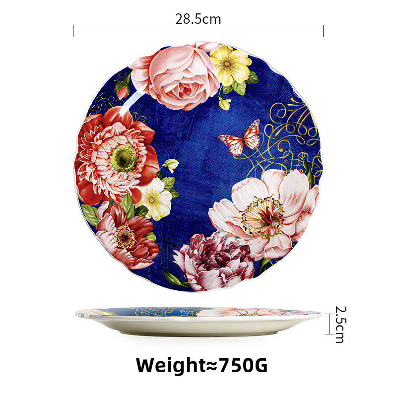 OMK Peony flower series Ceramic Dinner Plates 9 inch and 11 inch