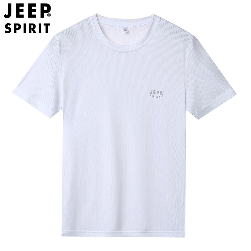 JEEP SPIRIT Men's T-shirt Plus Size Short Sleeve Round Neck T-shirt Ice Silk Quick Drying T-shirt Thin Loose Half Sleeve T-shirt Mesh Breathable Sports T-shirt