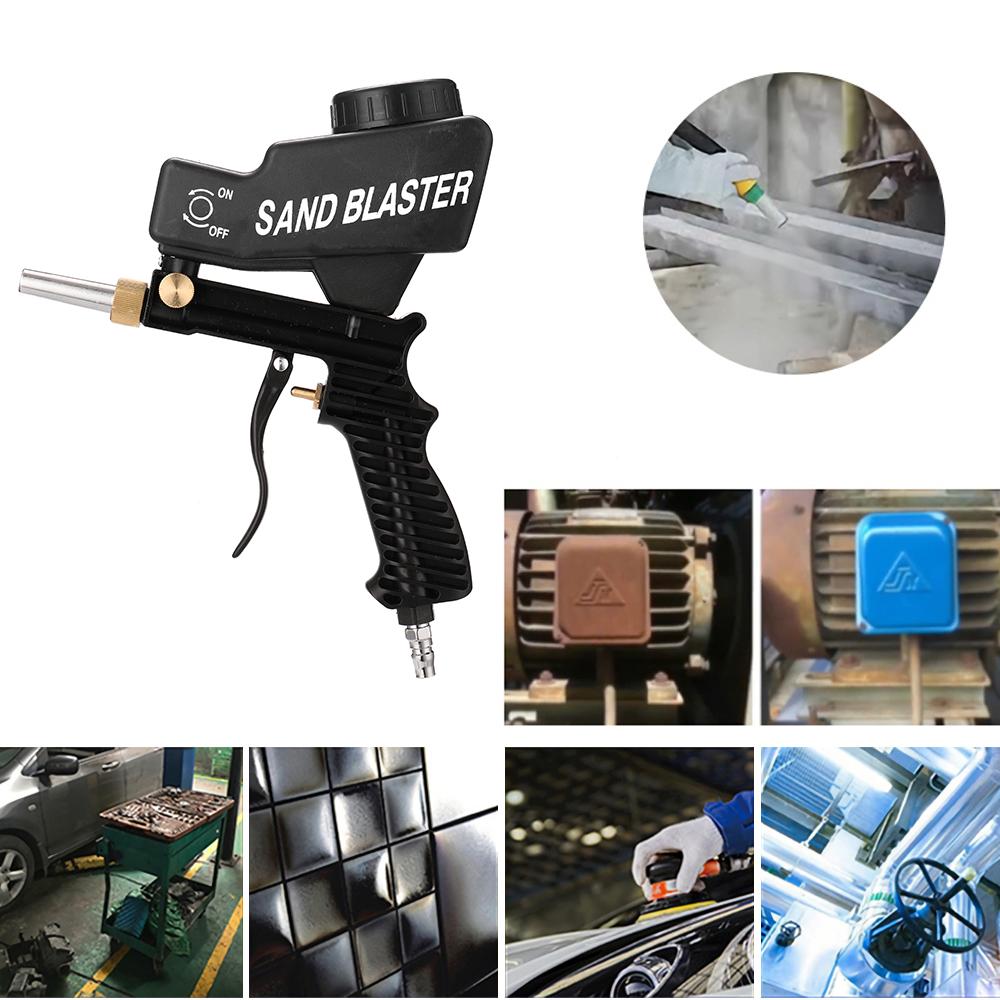KKmoon Portable Gravitation Sandblasting Machine Pneumatic Sand Blasting Set Rustproof Sandblaster Small Sandblasting Machine