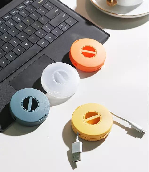 Polocat 1 Máy Cuộn Tai Nghe Tròn Xoay, Cáp Dữ Liệu Điện Thoại Di Động, Sạc, Lưu Trữ Hộp, Cáp USB Tự Động, Có Thể Điều Chỉnh, Giá Đỡ Cáp