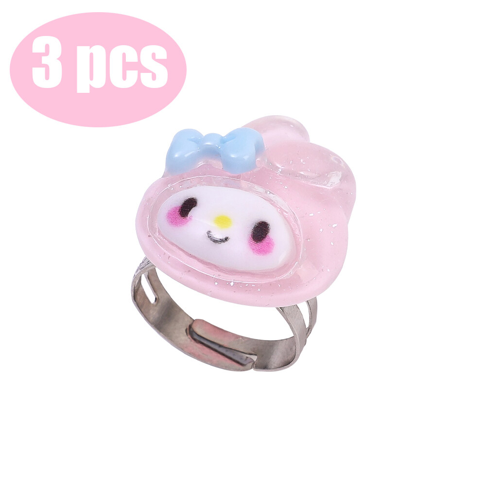 Nhẫn Đôi Nhẫn Đeo Tay Dòng Sanrio Flash Cinnamoroll Kuromi Anime Trong Suốt Dễ Thương Hở Điều Chỉnh Được Hoạt Hình Dễ Thương