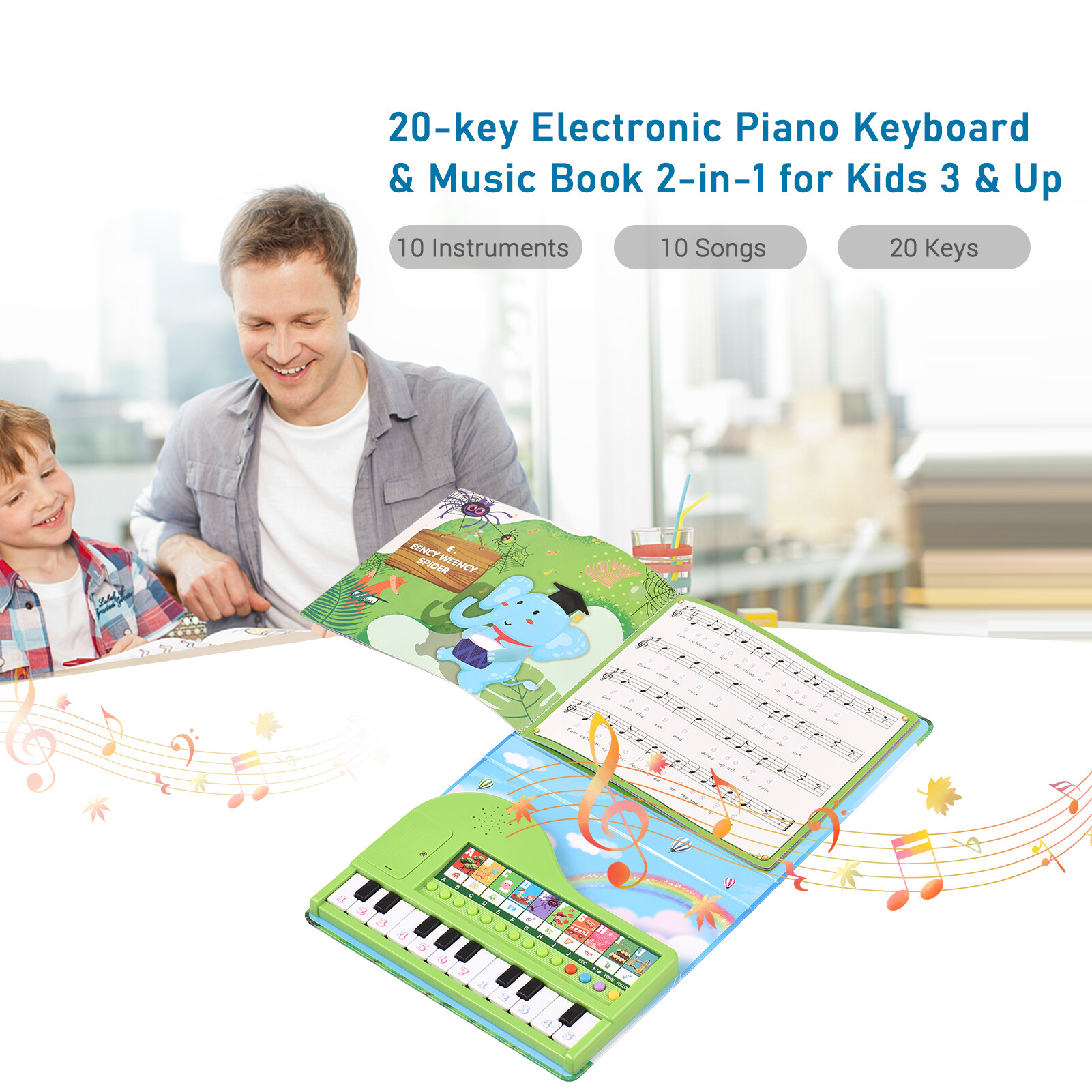 ToolHome Bigfun 20key Piano Book Electronic Piano Keyboard & Music