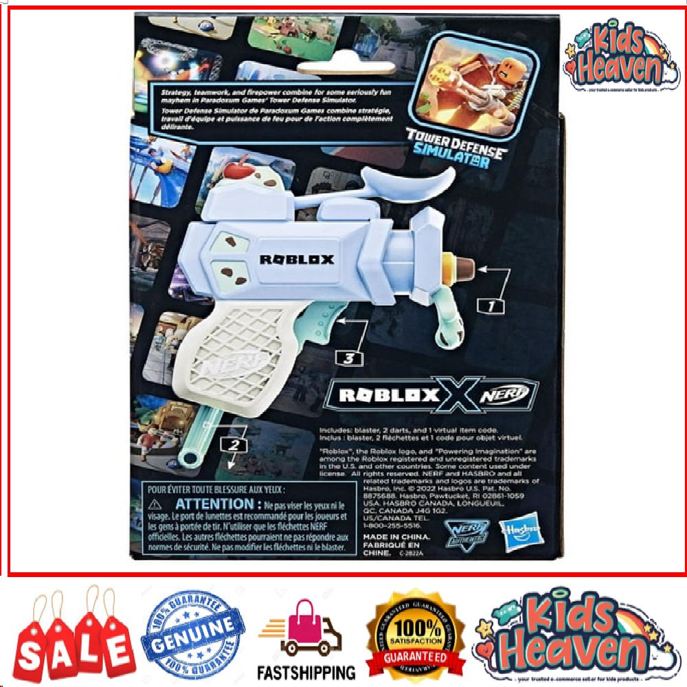 NERF Roblox Arsenal: Pulse Laser Motorisé Dart Blaster, 10 Fléchettes Elite, Clip de 10 Fléchettes, Code pour Débloquer un Article Virtuel en Jeu