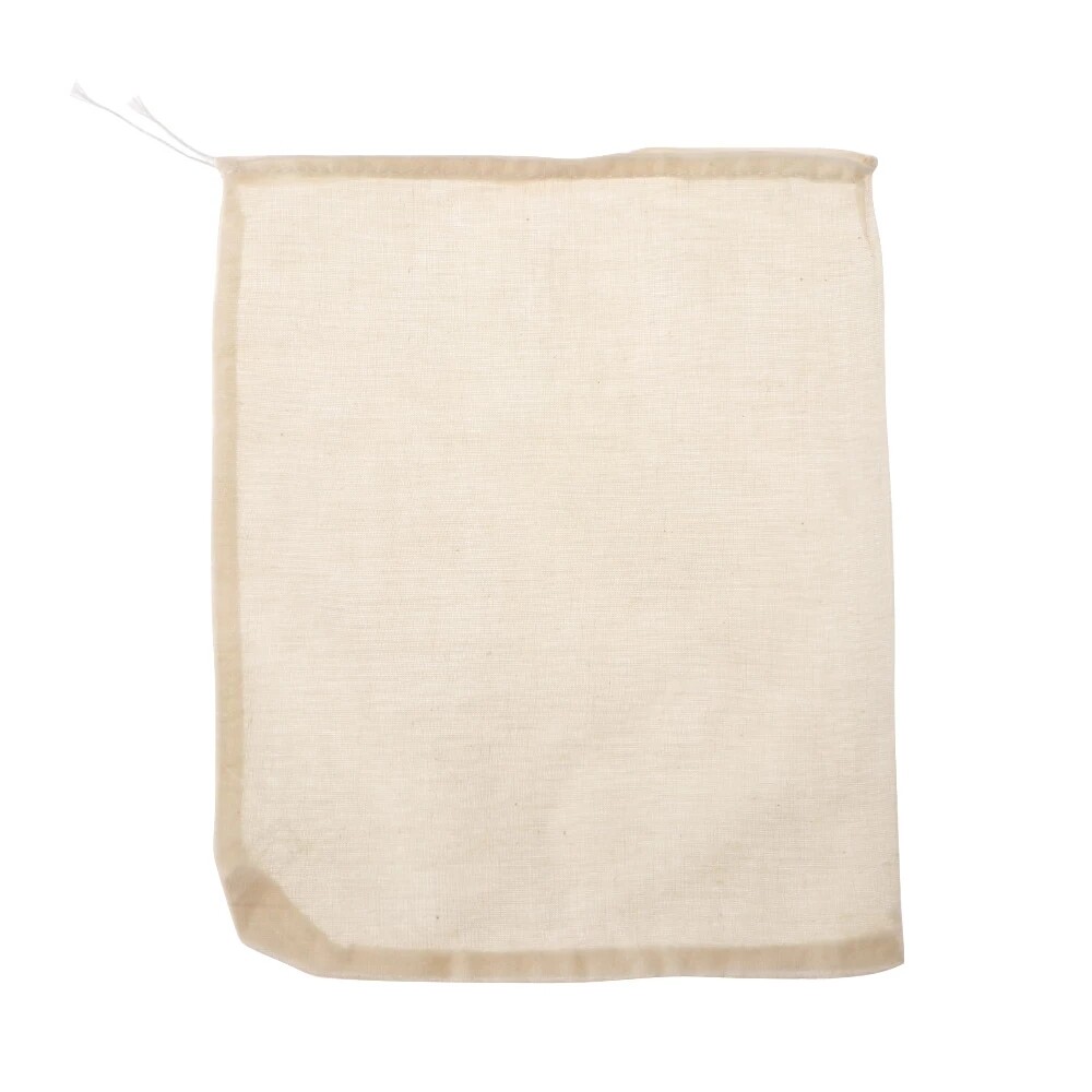 4pcs 100% Cotton Bag Drawstring Type Decoction Filter Residue Bag Kitchen Soup Bag Chinese Herbal Medicine Filter Mesh Tea Strainer