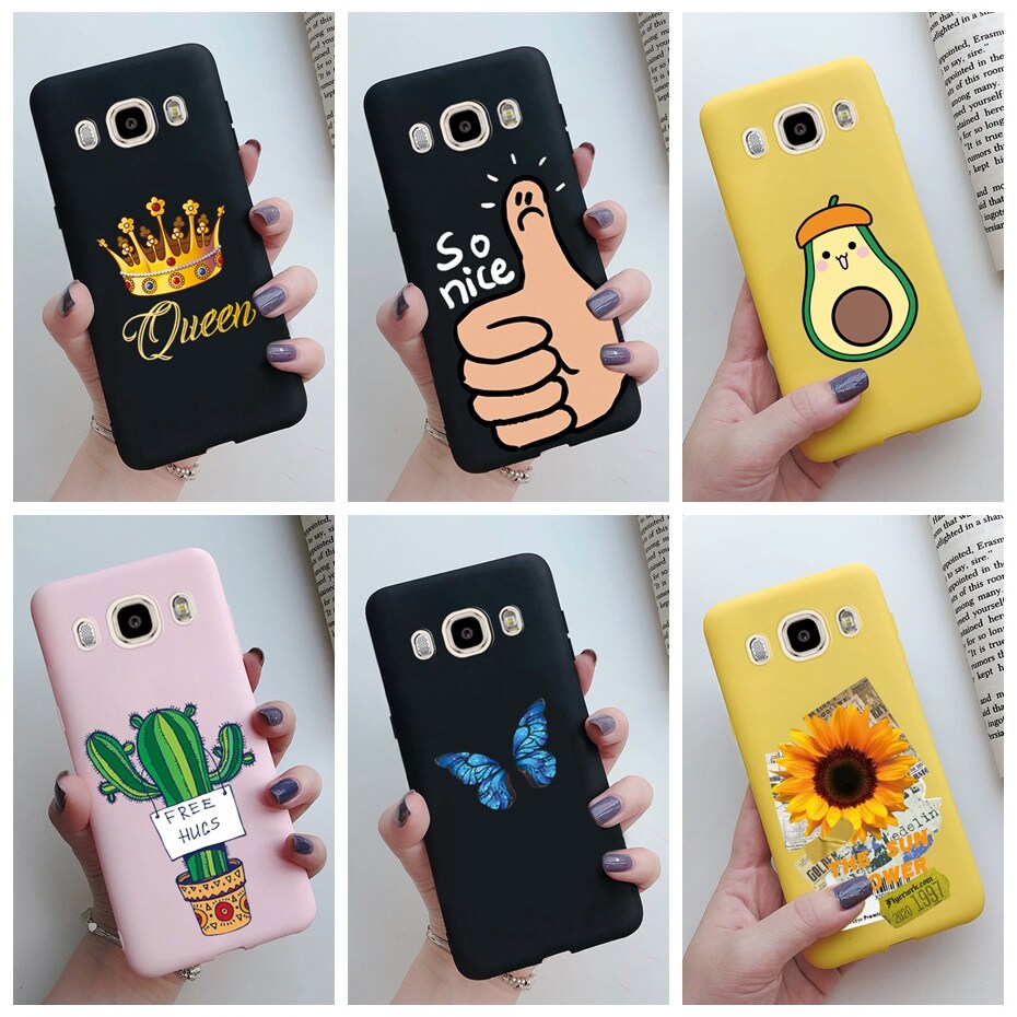Case For Samsung Galaxy J5 2016 J510F Phone Cases Cute Matte Silicone Soft TPU Painted Cover Casing