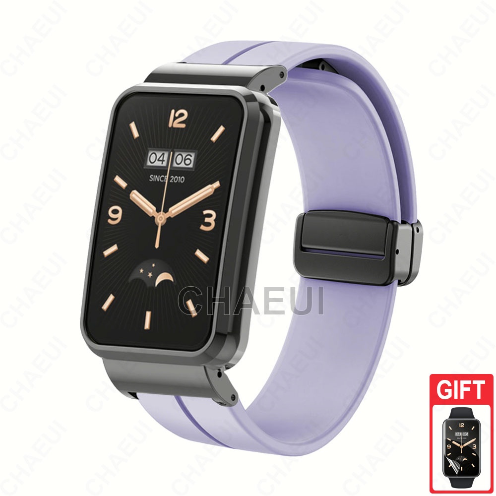 Silicone Strap with Metal Case Replacement Bracelet Band for Xiaomi Mi Band 7 8 Pro / Redmi smart band 2 / Xiaomi Smart Band 8 Active / Redmi Watch 4 / Redmi Watch 3 Active / Redmi Watch 3 2 Lite Watch Strap