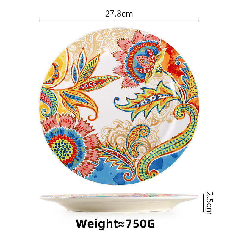OMK Spanish series Ceramic Dinner Plates 8.5 inch and 11 inch
