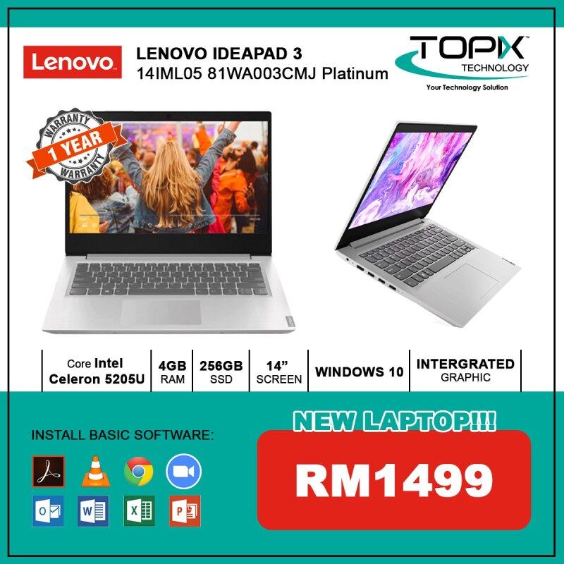 LENOVO IDEAPAD 3 14IML05 81WA003CMJ PLATINUM Malaysia