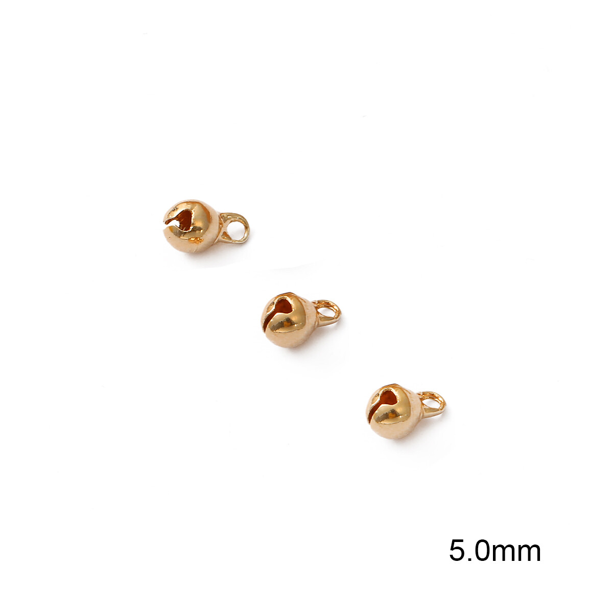 10pcs/Bag Brass Copper With 18K Gold Plated Bell Charm Beads For DIY Earring Necklace Bracelet Jewelry Making Accessories