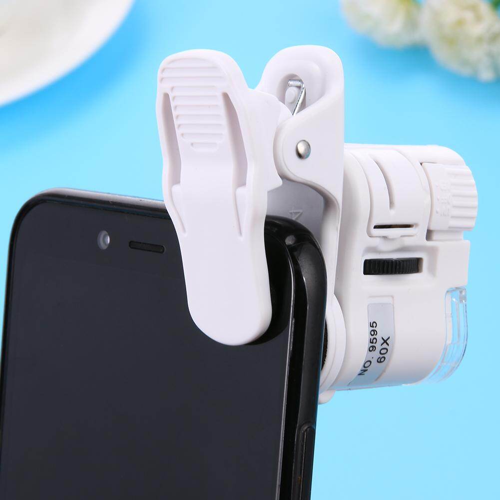 Kính Hiển Vi Điện Thoại Di Động 60X Thông Dụng Ống Kính Macro Kẹp Máy Ảnh Siêu Nhỏ Có Đèn LED