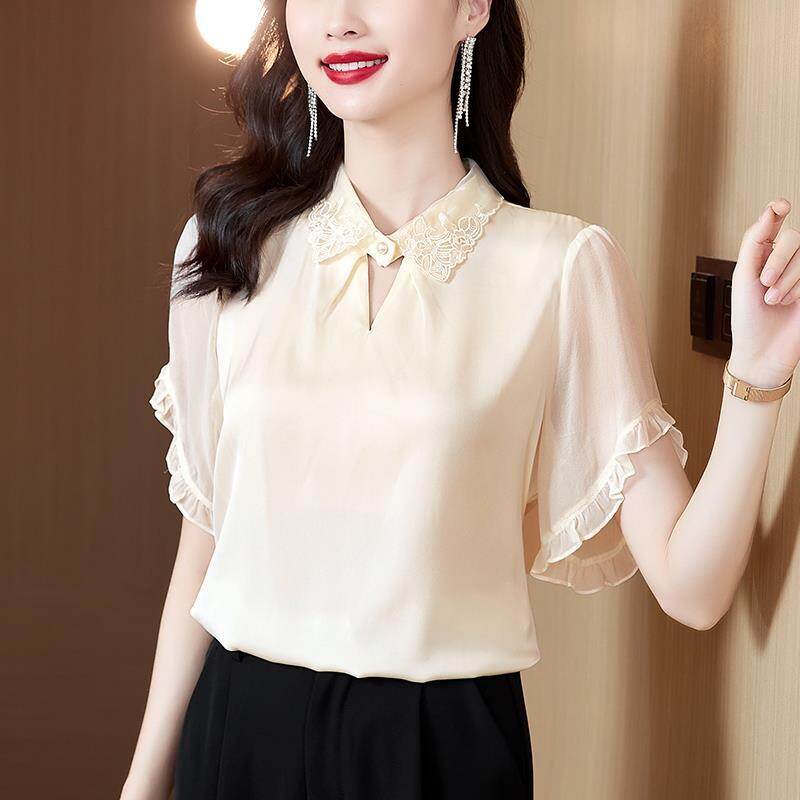 2023 Summer New Women's Summer Mom Loose Small Shirt Summer T-shirt