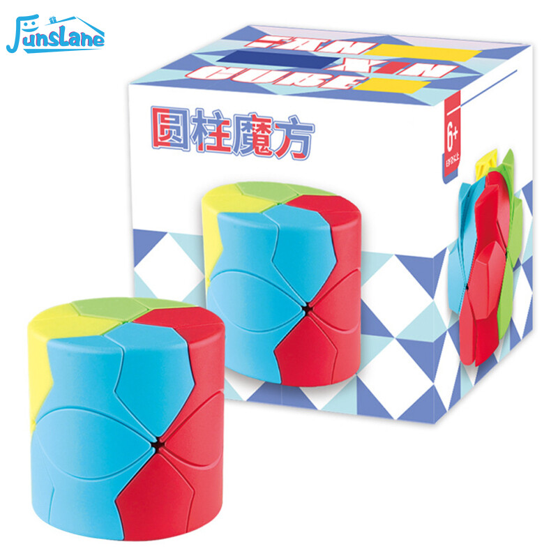 FunsLane Fanxin Magic Cube Stickerless Cylinder Speed Cube Barrel Puzzle Learning Toys For Children Birthday Gifts