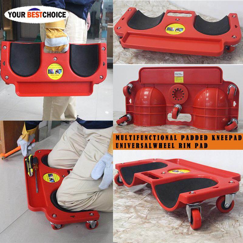 YBC Rolling Knee Creeper Pads Cushioned 350 lbs Capacity 5 Swivel Castors Tool Tray Holder