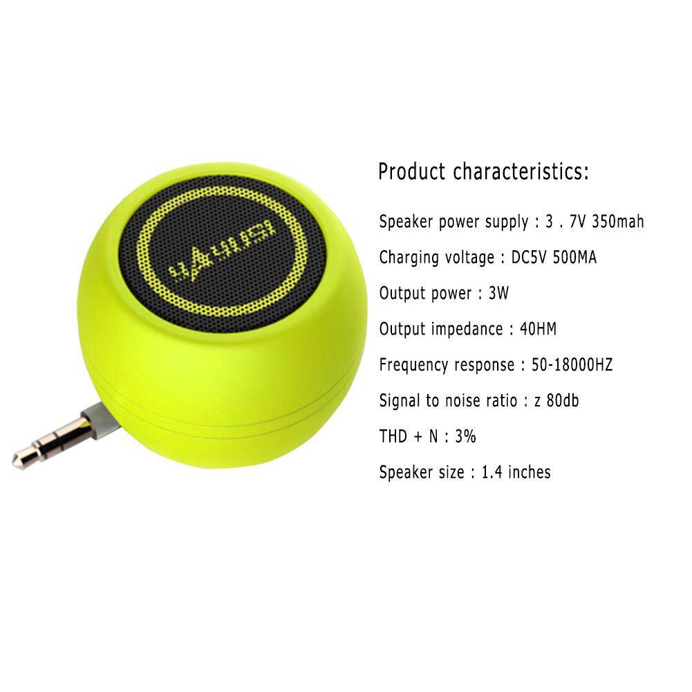 A5 Mini Speaker 3.5mm Jack AUX Stereo Music Audio Player for Phone Notebook