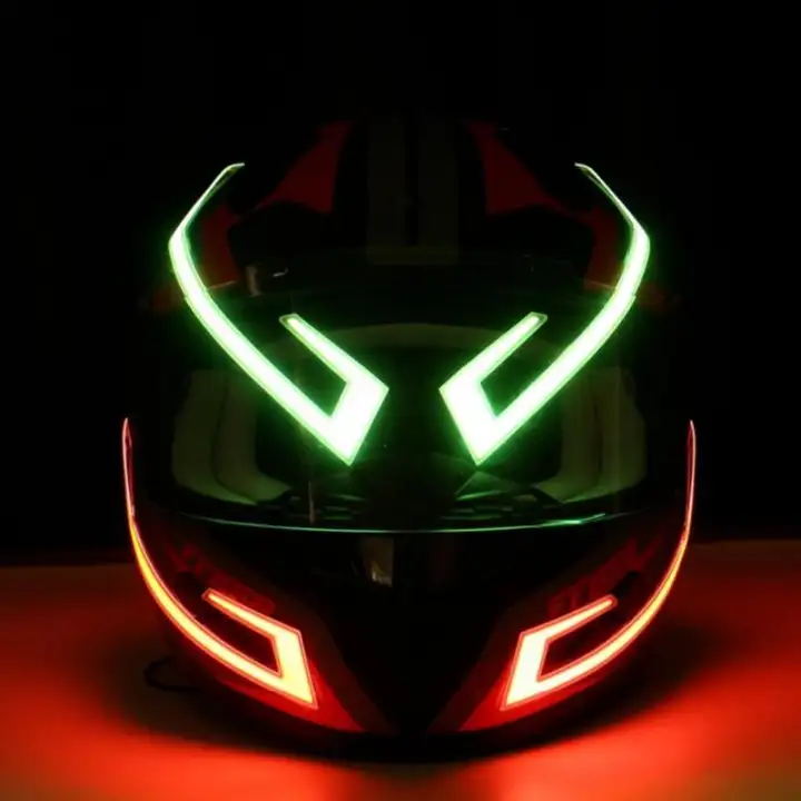 Led Light For Motorcycle Helmet Night Riding Safety Signal Flashing Stripe Bar Sticker Lamp
