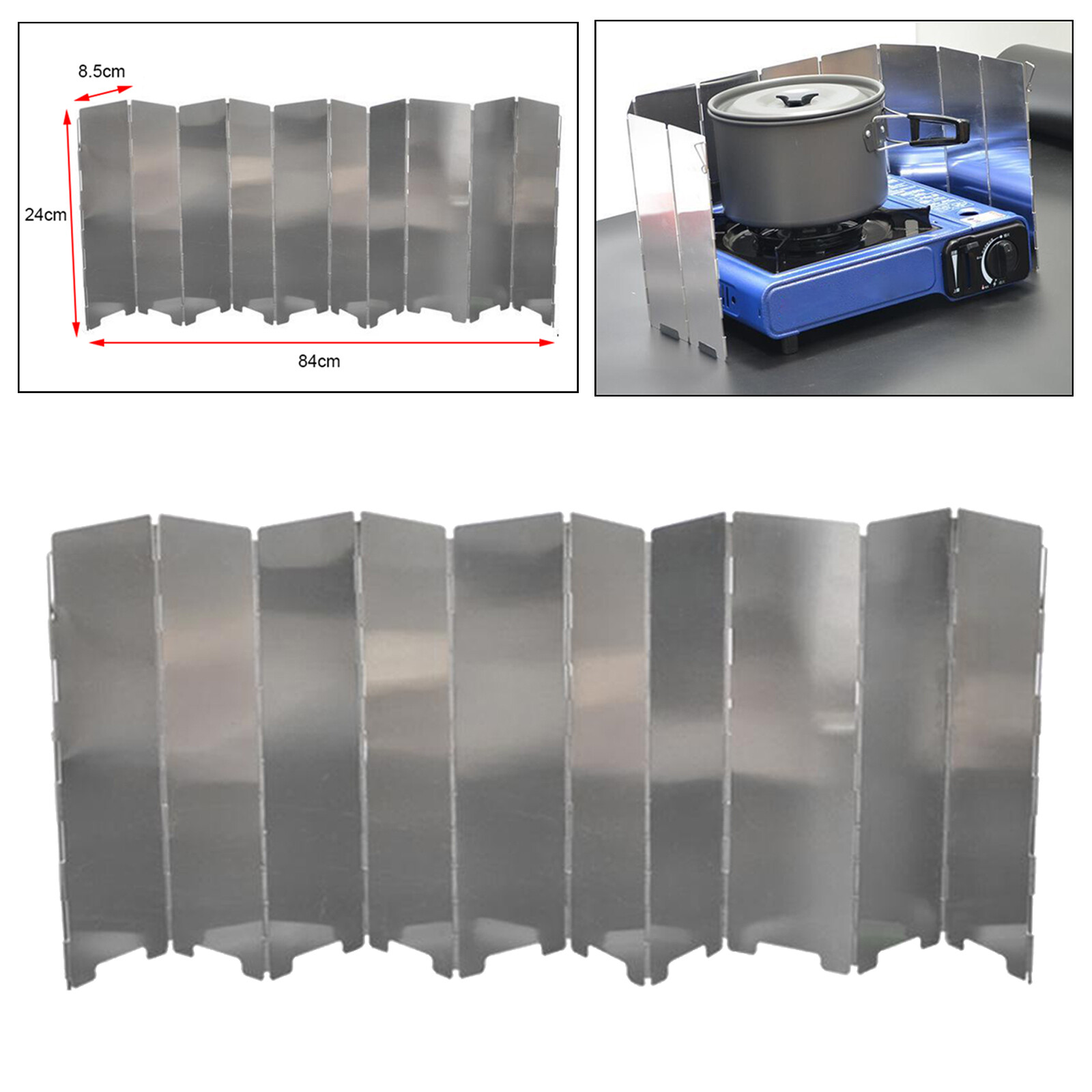 WDSoil 10Pcs Outdoor Wind Shield Camping Grills Wind Panels Gas Stove Windscreen