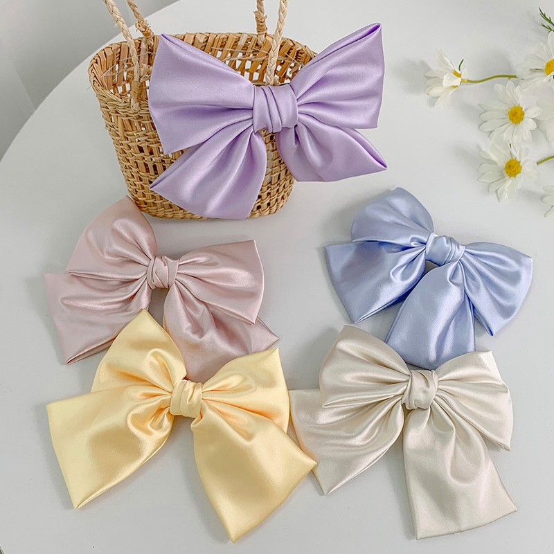 Korean Style High Quality Satin Bow Hair Clip