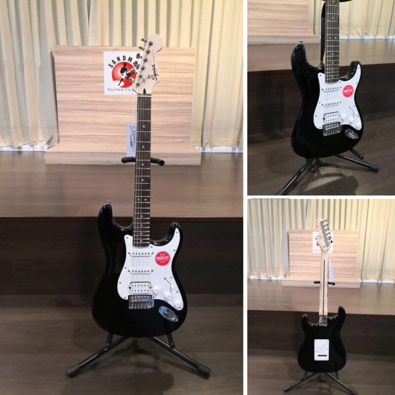 Squier Bullet Tremolo Stratocaster HSS Electric Guitar, Laurel FB, Black Malaysia