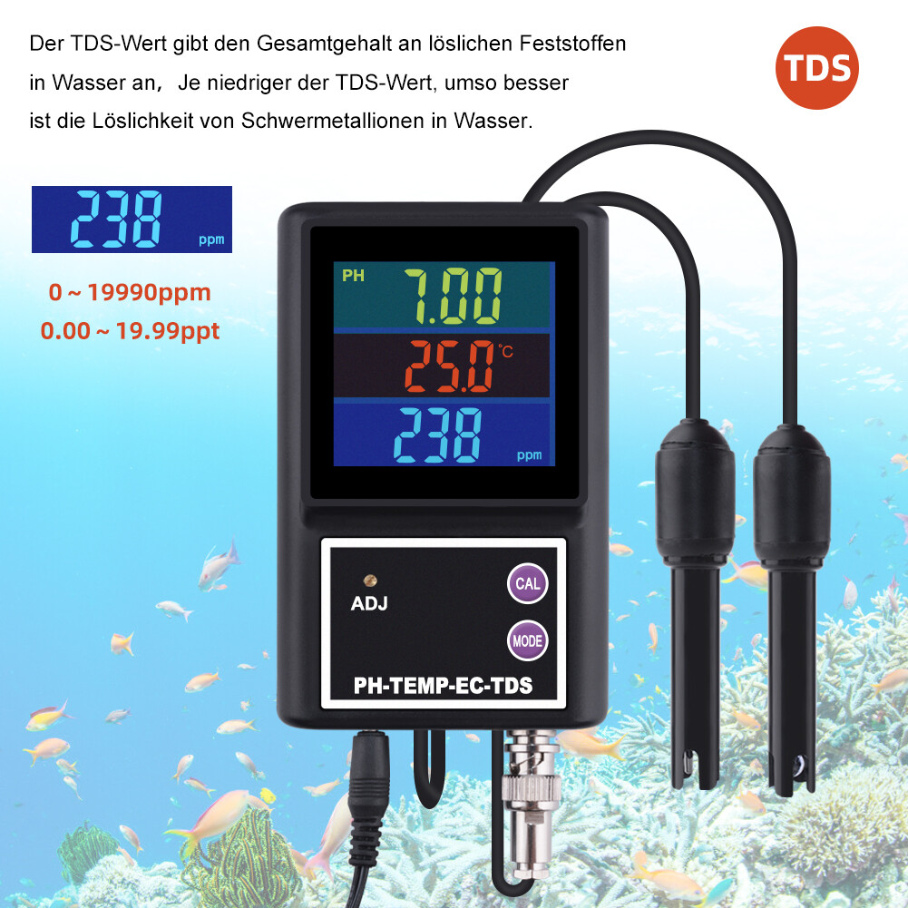 yieryi PH-260 Digital 4 in 1 PH Temperature EC TDS Meter Analyzer Multiparameter water Quality monitoring test equipment