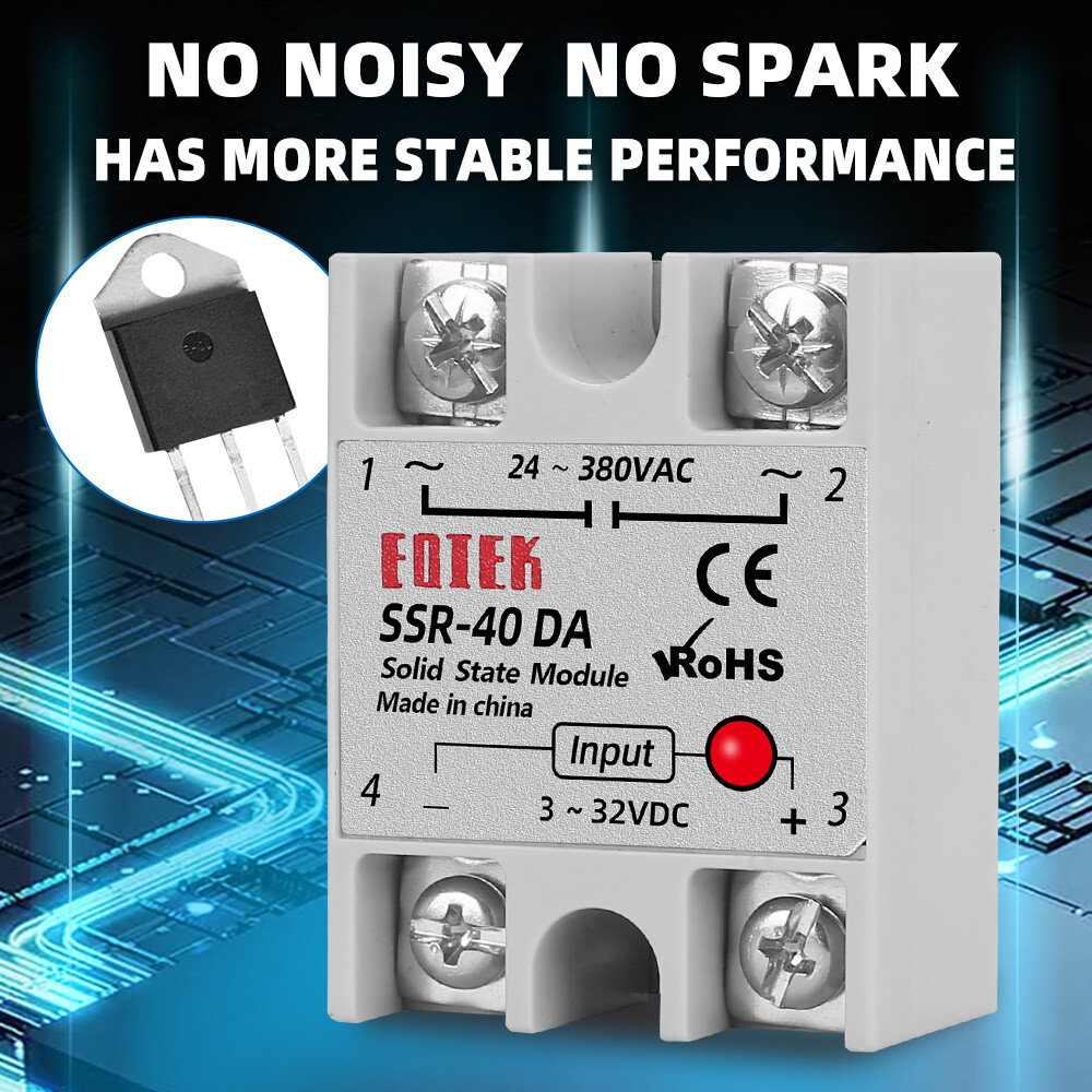 Solid State Relay 10A 25A 40A Single Phase Module 3-32V DC Input  24-380V AC Output SSR-10DA SSR-25DA SSR-40DA SSR Relay