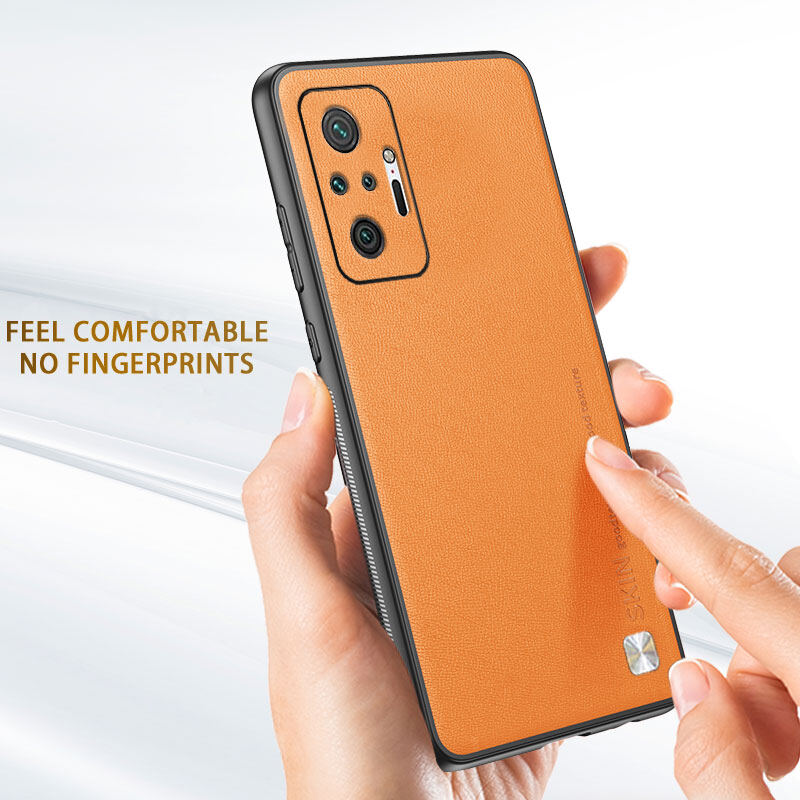 For Xiaomi Redmi Note 10 / Note 10S / Note 10Pro Max 4G Case Plain Skin Leather Cover Redmi Note 10 Pro 4G Soft Bumper Shockproof Coque