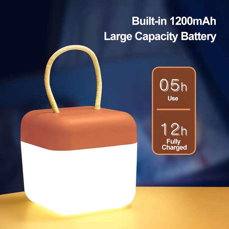 Vimite Smart Remote Control Small Night Light 3-Color Soft Light Flicker Dimming Illumination Plastic LED Bedside Lamp With Handle Rope Bedroom Light
