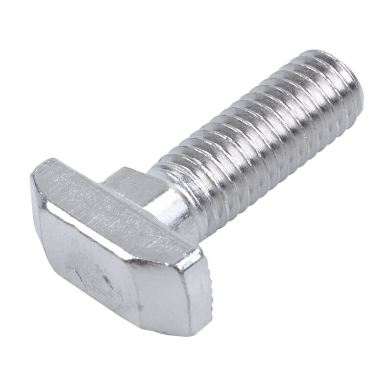 M8 Thread T-Slot Drop-In Stud Sliding Screw Bolt Silver Tone 5pcs