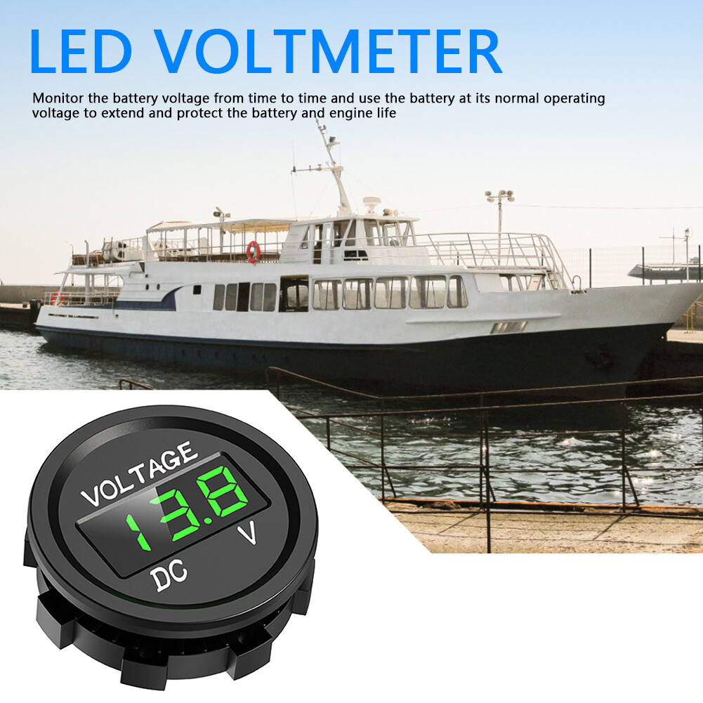 D1 Xe Máy Xe 12-24V Bảng Điều Khiển Kỹ Thuật Số Vôn Kế Màn Hình LED Vôn Kế