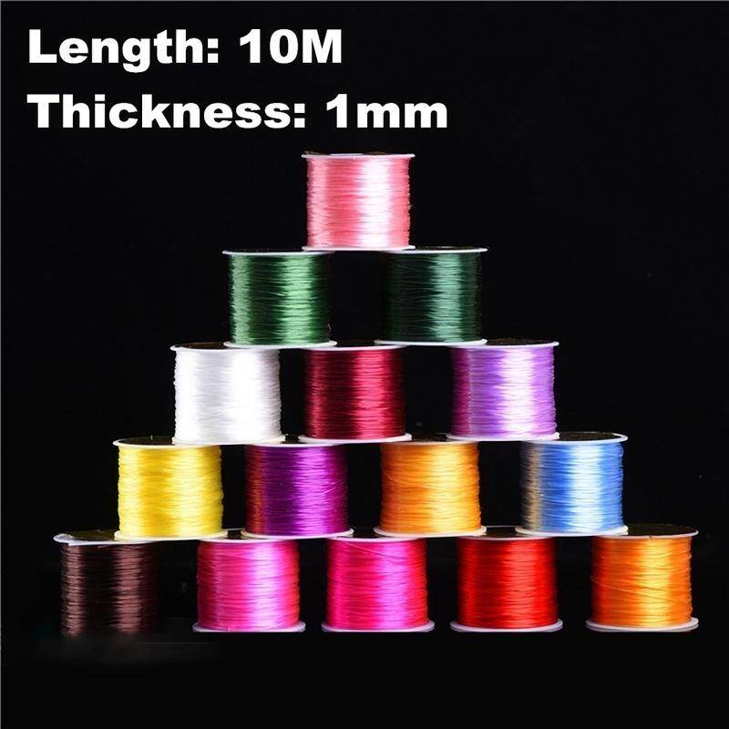 [PANDHY'S] 10m/Roll Strong Elastic Crystal Beading Cord 1mm for Bracelets Stretch Thread String Necklace Bracelet DIY Jewelry Making Cords Line