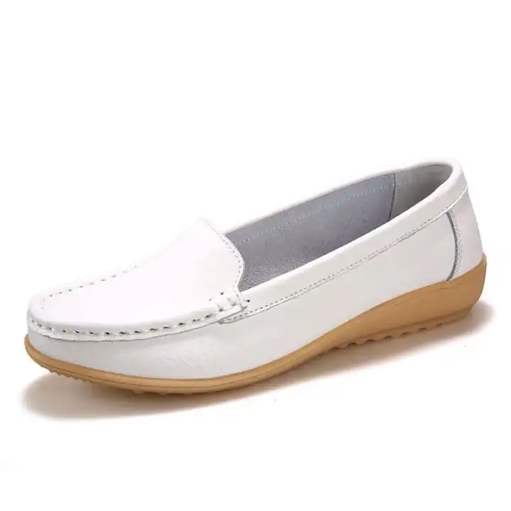 white casual loafers