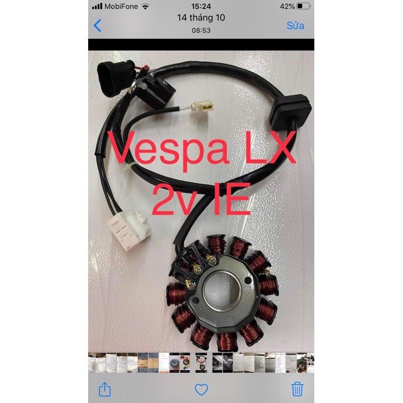 Cuộn lửa Vespa LX 2v ie / PLY đời bình xăng cơ