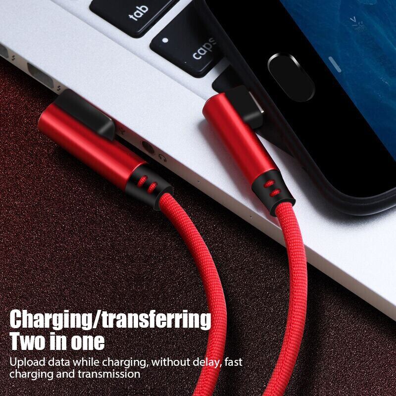 5A USB Type C Cable Wire Mobile Phone Fast Charging 90 Degree USB C Cable Type-C Charger Micro USB Cables For Suitable For Samsung S22 S21