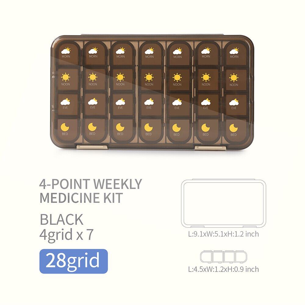 HKStorage 7 Days Portable Pill Case Large Capacity One Week Pill Box 21/28 Grids Small Mini Medicine Storage Detachable Box Health Care