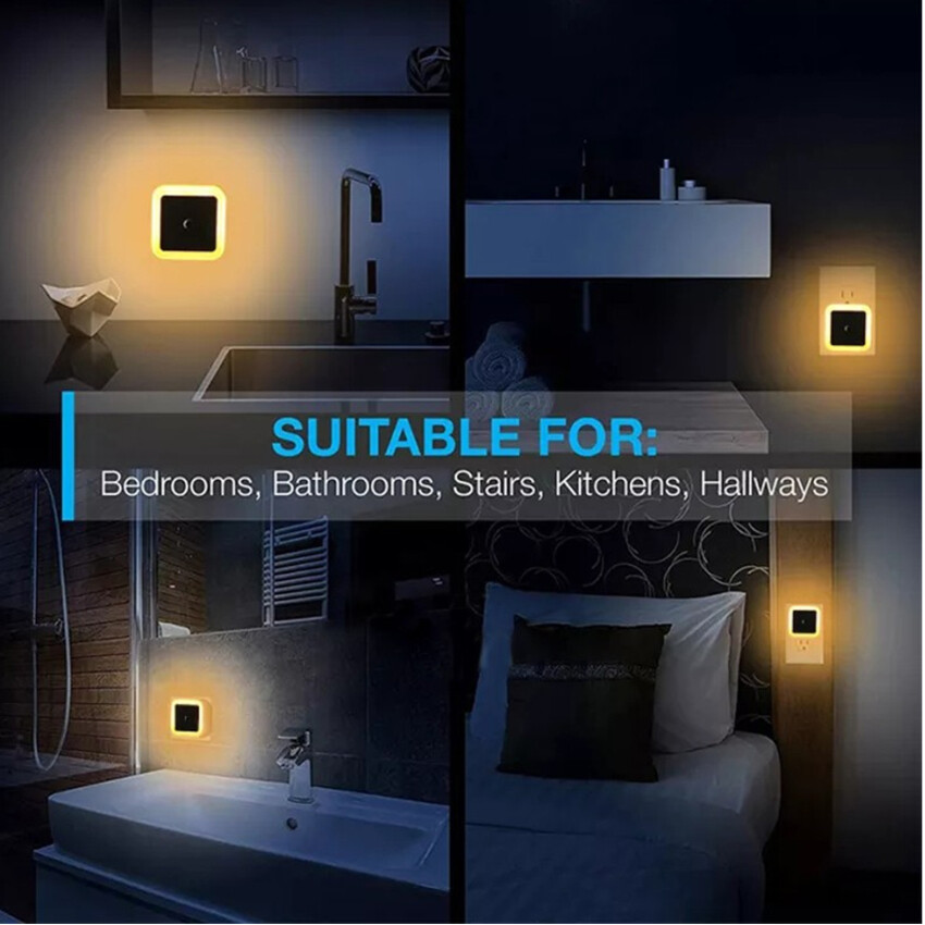 Automatic Light Sensor Light Sleep Night Light Light Night LED Smart Light Switch Bedside, Bedroom