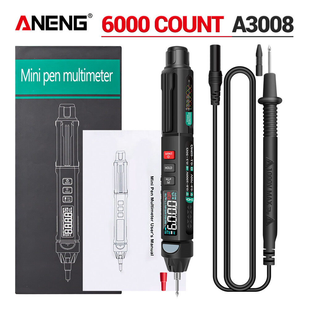 ANENG Đồng Hồ Vạn Năng Kỹ Thuật Số 6000 Đếm Thông Minh Chuyên Nghiệp A3008 Bút Thử Cảm Biến Hiện Tại