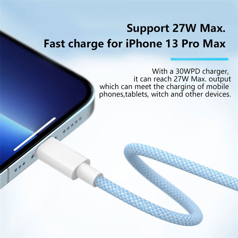 Cáp Sạc Nhanh PD 20W Tương Thích Với IPhone Cáp Sạc Type C Đến 8 Chân Tương Thích Với IPhone 13 Pro Max Dây Dữ Liệu USB C 1M