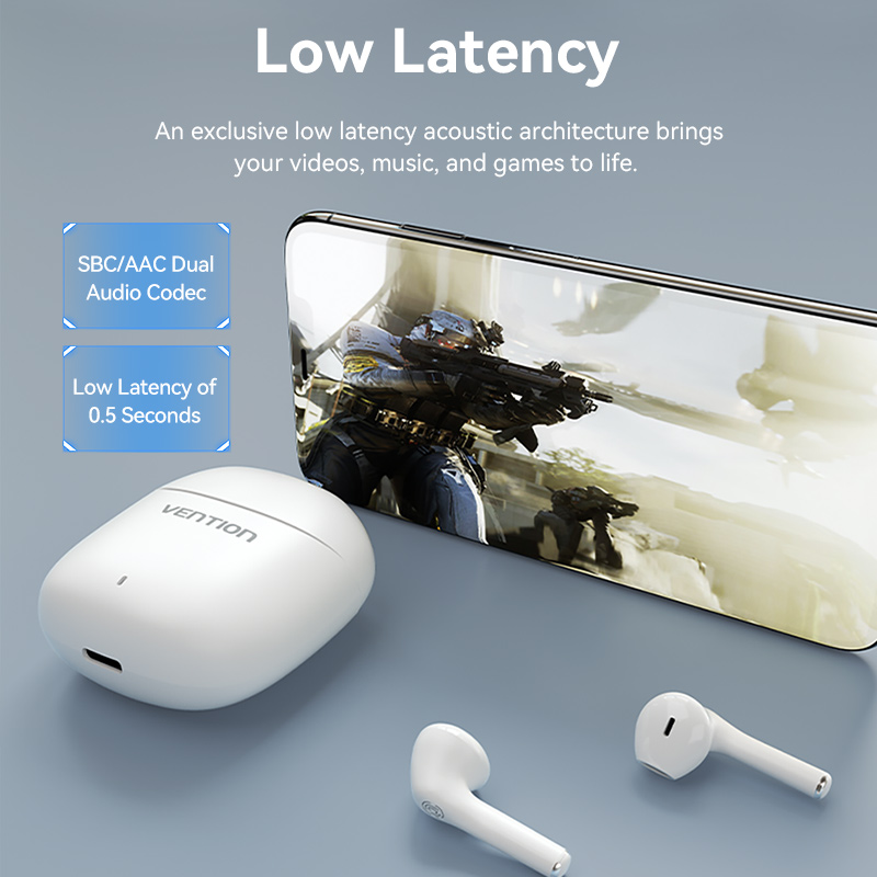 Vention Wireless Earbuds Bluetooth Earphone  5.3 stable transmission real wireless Bluetooth Smart Noise Reduction Sweatproof Wireless Earbuds in-Ear Mini headset strong endurance Microphone Touch Control TWS True Wireless Earphones