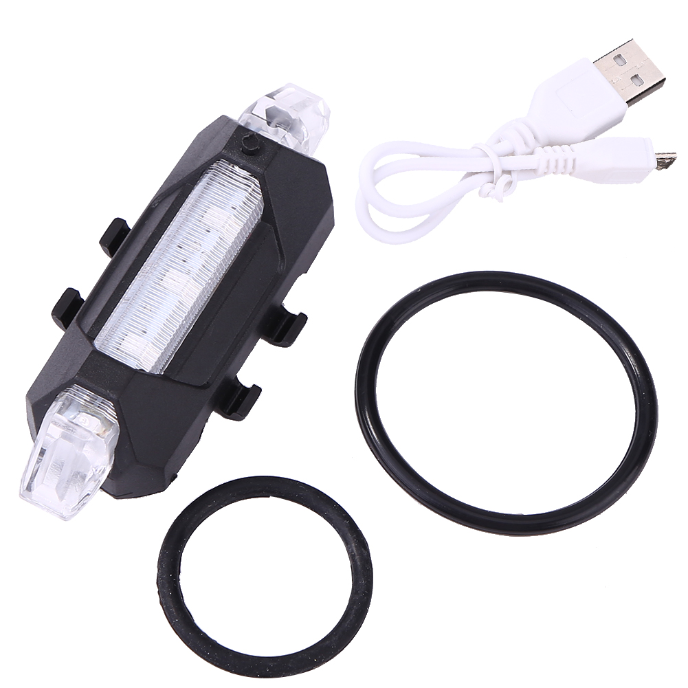 [Sporstore] 2pcs Waterproof LED  Front Headlight Rear Taillight 3 Modes USB Rechargeable Bicycle Flashlight Warning Lights
