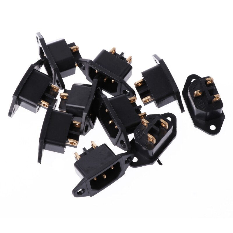 >> TRA GIÁ FQAWLC SHOP 10 CÁI CH-3 DÂY LÒ XO NÓNG THIẾT BỊ ĐẦU CUỐI UỐN NHANH CẢ | Shopee Lazada Sendo Tiki mới nhất 44 10 Cái/bộ AC 250V 10A 3-Pin Thiết Bị Đầu Cuối IEC320 C14 Inlet Cắm Điện Ổ Cắm Đen