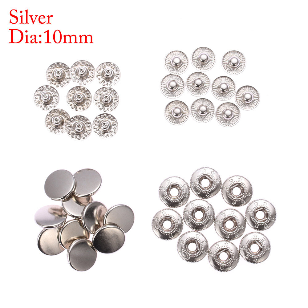 10set(40pcs) Clothes Shirts Sewing Accessories Scrapbooking Stud Snap Buttons Press Button Fasteners Round