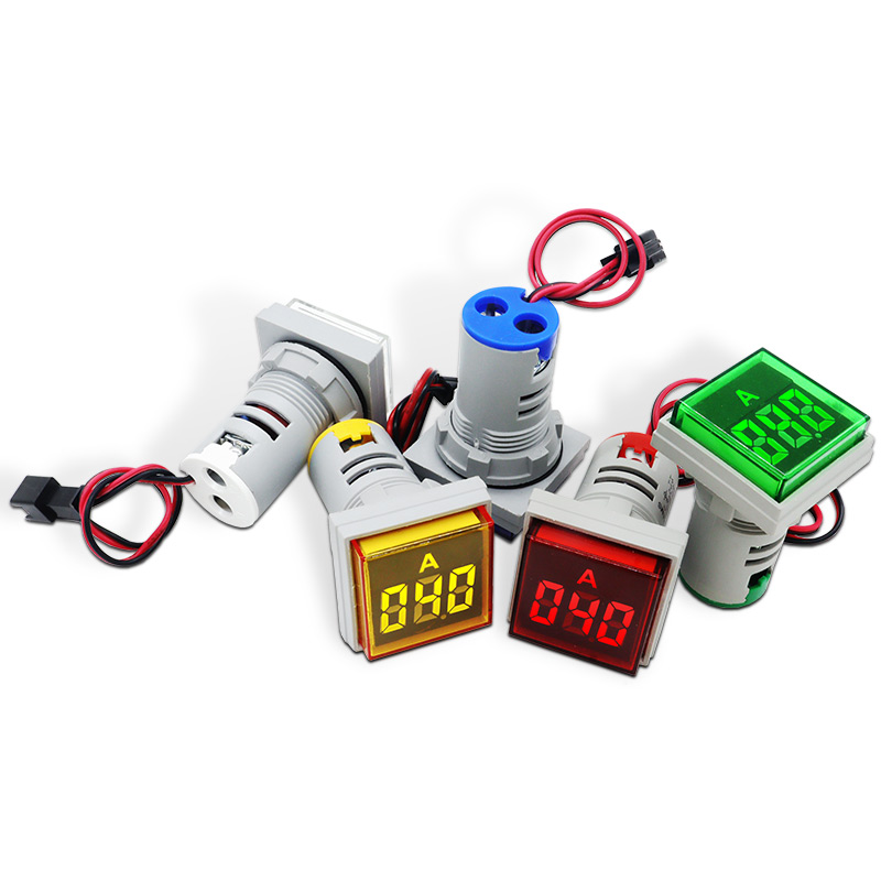 Đèn Chiếu Sáng Bộ chỉ báo LED Mini 22mm Ampe kế kỹ thuật số ampere 0 ~ 100A AC101-22AM Ampe kế