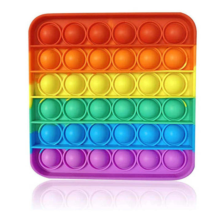 Kích thước lớn Pop It cầu vồng Popit Đồ chơi thần tài Silicone Đẩy bong bóng Đồ chơi bóp giảm căng thẳng thú vị Giải trí Giáo dục cho trẻ em Rẻ…