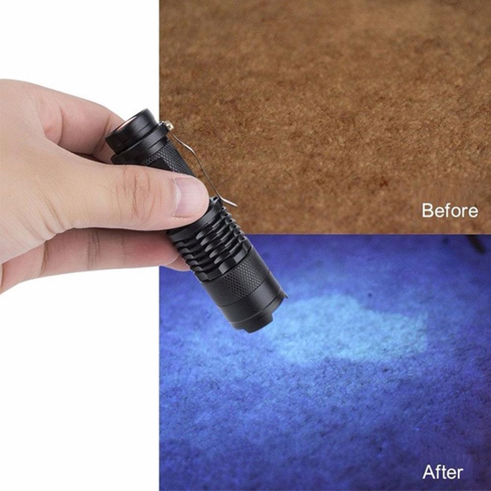 Đèn Pin UV Ghxdryuru Đèn Pin Màu Đen Chạy Bằng Pin AA Cho Máy Kiểm Tra Điểm Đánh Dấu