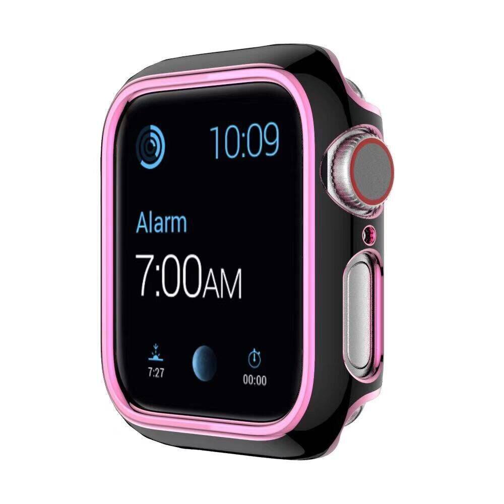 Colorful Suspended Carving PC Protector Case for Apple Watch Series 8 7 6 5 4 3 2 1 SE 45mm 44mm 41mm 40mm 38mm 42mm Bicolor Plating Cover Hard Frame Bumper