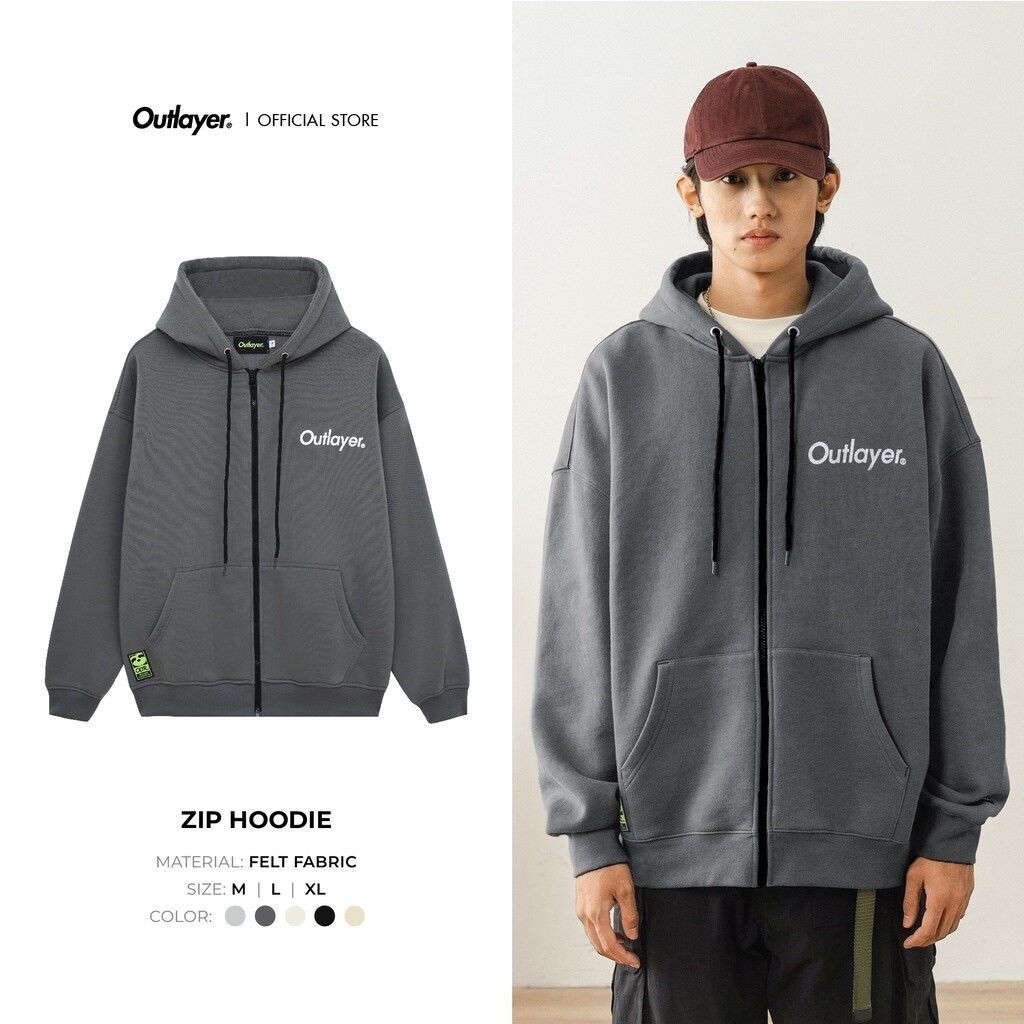Áo Hoodie Zip Logo Outlayer
