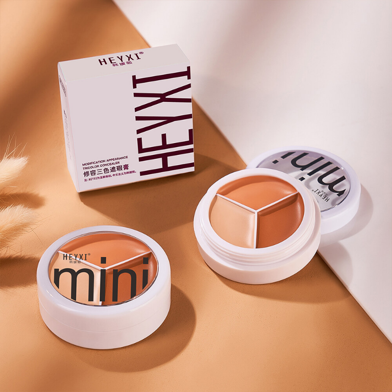 Bảng Che Khuyết Điểm 3 Màu Kem Nền Che Phủ Toàn Bộ Trang Điểm Tự Nhiên Không Thấm Nước Mờ
