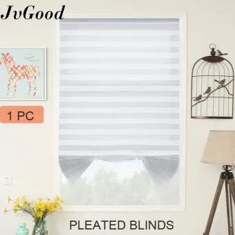 Jvgood Self Adhesive Pleated Blinds Half Blackout Light Filtering