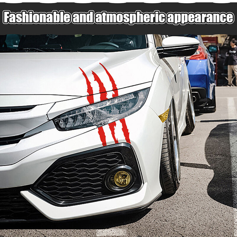 SEAMETAL Car Sticker Reflective Monster Claw Scratch Stripe Marks Headlight Decal