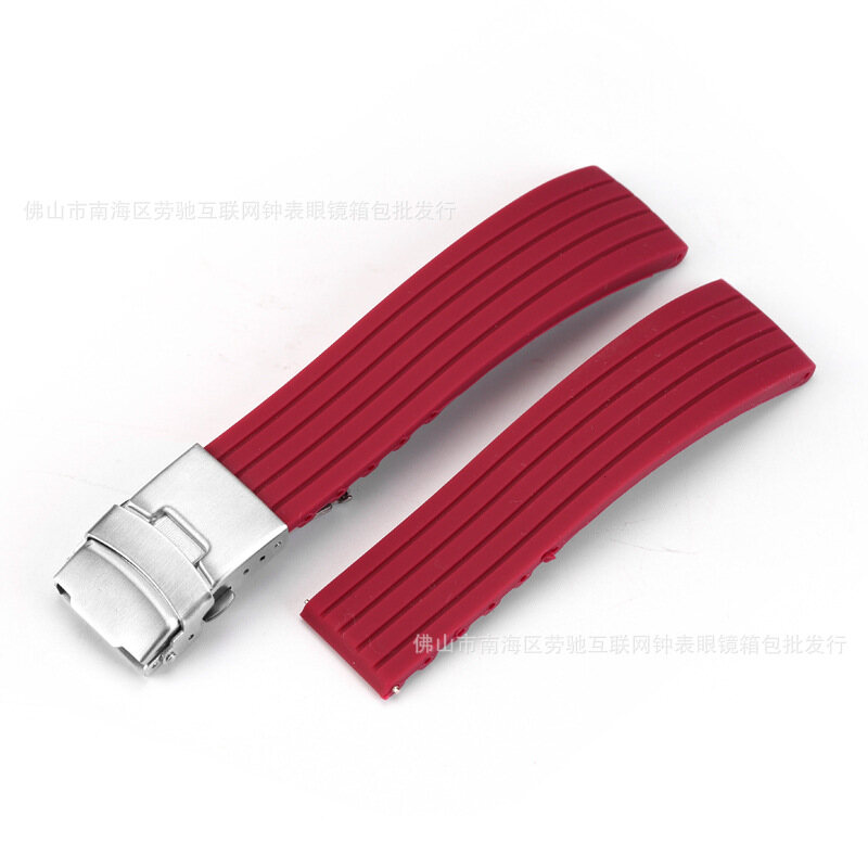 Watch Accessories Rubber Silicone Watch Strap Band 20/22mm Waterproof Soft Silicone Strap Striped Belt Bracelet 18mm 20mm 22mm 24mm